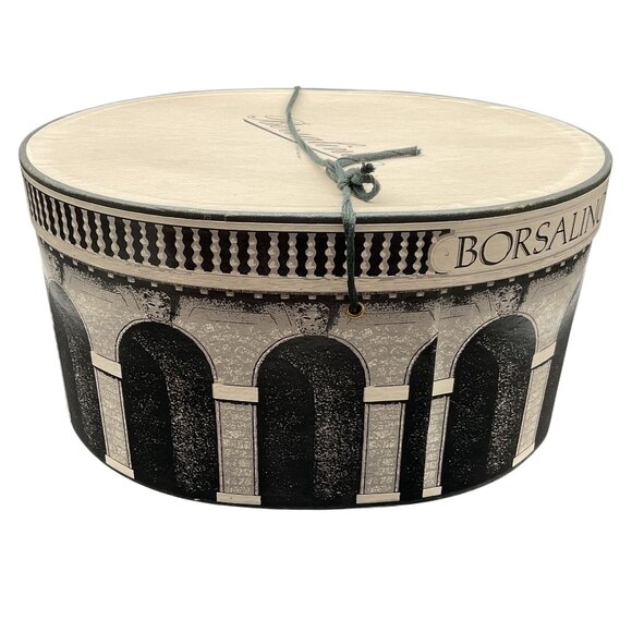 Borsalino Alessandria Italy Olive Green Velour Felt Fedora With Box Sz 7.25 - Picture 11 of 15